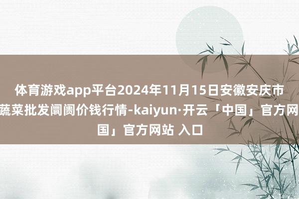 体育游戏app平台2024年11月15日安徽安庆市龙狮桥蔬菜批发阛阓价钱行情-kaiyun·开云「中国」官方网站 入口
