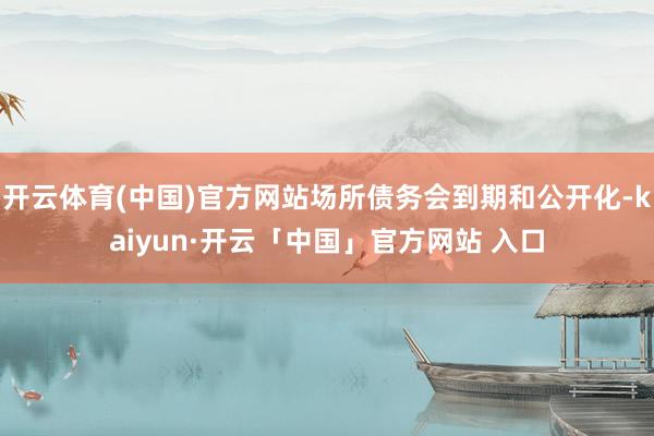 开云体育(中国)官方网站场所债务会到期和公开化-kaiyun·开云「中国」官方网站 入口