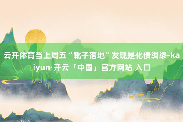 云开体育当上周五“靴子落地”发现是化债绸缪-kaiyun·开云「中国」官方网站 入口