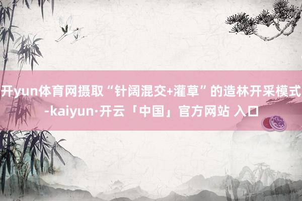 开yun体育网摄取“针阔混交﹢灌草”的造林开采模式-kaiyun·开云「中国」官方网站 入口