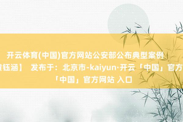 开云体育(中国)官方网站公安部公布典型案例      【裁剪:黄钰涵】  发布于：北京市-kaiyun·开云「中国」官方网站 入口