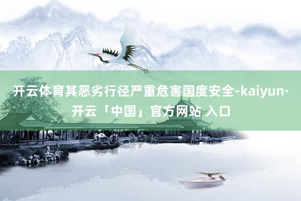 开云体育其恶劣行径严重危害国度安全-kaiyun·开云「中国」官方网站 入口