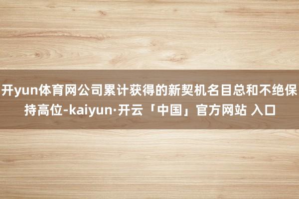 开yun体育网公司累计获得的新契机名目总和不绝保持高位-kaiyun·开云「中国」官方网站 入口
