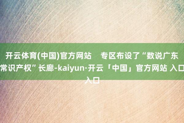 开云体育(中国)官方网站    专区布设了“数说广东常识产权”长廊-kaiyun·开云「中国」官方网站 入口